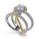 Gabriel & Co. ER14052R4M44JJ 14K White-Yellow Gold Free Form Round Diamond Engagement Ring
