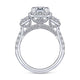 Gabriel & Co. ER14068E6W44JJ 14K White Gold Emerald Cut Diamond Engagement Ring