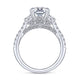 Gabriel & Co. ER14070E6W44JJ 14K White Gold Emerald Cut Three Stone Diamond Engagement Ring
