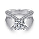 Gabriel & Co. ER14093R6W44JJ 14K White Gold Round Diamond Engagement Ring
