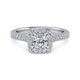 Gabriel & Co. ER14314W44JJ 14K White Gold Cushion Halo Diamond Engagement Ring