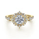 Gabriel & Co. ER14411R4Y44JJ Unique 14K Yellow Gold Vintage Inspired Halo Diamond Engagement Ring