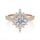 Unique 14K Rose Gold Round Halo Diamond Engagement Ring