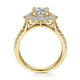 Unique 14K Yellow Gold Round Halo Diamond Engagement Ring