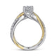 Gabriel & Co. ER14460R4M44JJ 14K White-Yellow Gold Round Diamond Twisted Engagement Ring