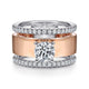 14K White-Rose Gold Round Diamond Engagement Ring