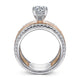 14K White-Rose Gold Round Diamond Engagement Ring