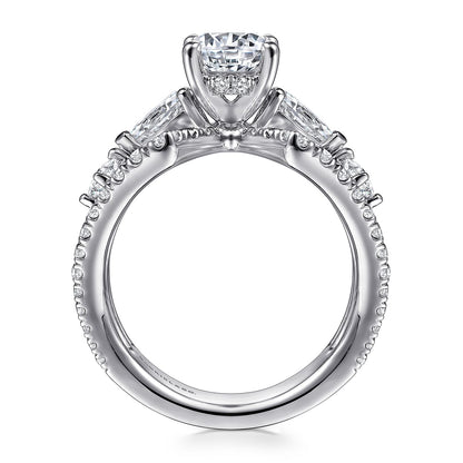 14K White Gold Round Diamond Engagement Ring