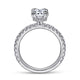 Gabriel & Co. ER14649E4W44JJ 14K White Gold Hidden Halo Emerald Cut Diamond Engagement Ring
