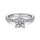 Gabriel & Co. ER14649R4W44JJ 14K White Gold Hidden Halo Round Diamond Engagement Ring