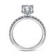 Gabriel & Co. ER14649R4W44JJ 14K White Gold Hidden Halo Round Diamond Engagement Ring