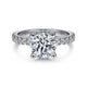 Gabriel & Co. ER14649R8W44JJ 14K White Gold Hidden Halo Round Diamond Engagement Ring