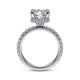 Gabriel & Co. ER14649R8W44JJ 14K White Gold Hidden Halo Round Diamond Engagement Ring