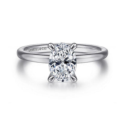 Gabriel & Co. ER14684O4W4JJJ 14K White Gold Oval  Diamond Engagement Ring