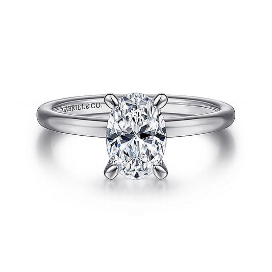 Gabriel & Co. ER14684O4W4JJJ 14K White Gold Oval  Diamond Engagement Ring