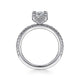 Gabriel & Co. ER14719C4W44JJ 14K White Gold Hidden Halo Cushion Cut Diamond Engagement Ring