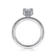 Gabriel & Co. ER14719E4W44JJ 14K White Gold Hidden Halo Emerald Cut Diamond Engagement Ring