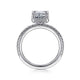 Gabriel & Co. ER14719E8W44JJ 14K White Gold Hidden Halo Emerald Cut Diamond Engagement Ring