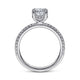 Gabriel & Co. ER14719O4W44JJ 14K White Gold Hidden Halo Oval Diamond Engagement Ring