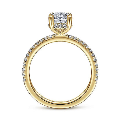 Gabriel & Co. ER14719O4Y44JJ 14K Yellow Gold Hidden Halo Oval Diamond Engagement Ring