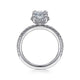 Gabriel & Co. ER14719O8W44JJ 14K White Gold Hidden Halo Oval Diamond Engagement Ring
