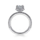 Gabriel & Co. ER14719R4W44JJ 14K White Gold Hidden Halo Round Diamond Engagement Ring