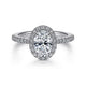 Gabriel & Co. ER14725O4W44JJ 14K White Gold Oval Halo Diamond Engagement Ring