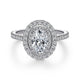 Gabriel & Co. ER14726O4W44JJ 14k White Gold Oval Double Halo Diamond Engagement Ring