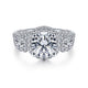 Gabriel & Co. ER14744R8W44JJ 14K White Gold Round 3 Stone Halo Diamond Engagement Ring