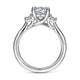 Gabriel & Co. ER14745R4W44JJ 14K White Gold Round 3 Stone Diamond Engagement Ring