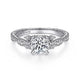 Gabriel & Co. ER14768R3W44JJ Vintage Inspired 14K White Gold Round Diamond Engagement Ring