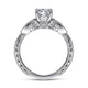 Gabriel & Co. ER14768R3W44JJ Vintage Inspired 14K White Gold Round Diamond Engagement Ring