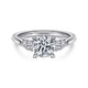 Gabriel & Co. ER14794R4W44JJ 14K White Gold Round 3 Stone Diamond Engagement Ring