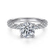 Gabriel & Co. ER14893R8W44JJ 14K White Gold Round Diamond Engagement Ring