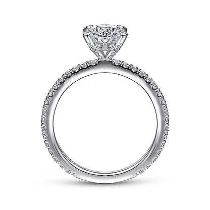 Gabriel & Co. ER14914O4W44JJ 14K White Gold Oval Diamond Engagement Ring