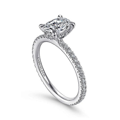 Gabriel & Co. ER14914O4W44JJ 14K White Gold Oval Diamond Engagement Ring