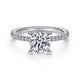 Gabriel & Co. ER14914R5W44JJ 14K White Gold Round Diamond Engagement Ring