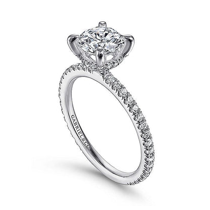 Gabriel & Co. ER14914R5W44JJ 14K White Gold Round Diamond Engagement Ring