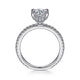 Gabriel & Co. ER14914R6W44JJ 14K White Gold Round Diamond Engagement Ring