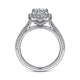 Gabriel & Co. ER14916R4W44JJ 14K White Gold Round Halo Diamond Engagement Ring