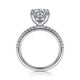 Gabriel & Co. ER14918R8W44JJ 14K White Gold Round Diamond Engagement Ring