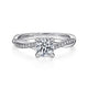 Gabriel & Co. ER14922R3W44JJ 14K White Gold Round Twisted Diamond Engagement Ring