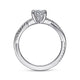 Gabriel & Co. ER14922R3W44JJ 14K White Gold Round Twisted Diamond Engagement Ring