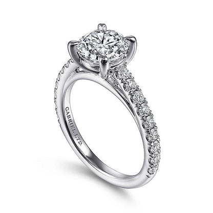 Gabriel & Co. ER14940R6W83JJ 18K White Gold Round Diamond Engagement Ring