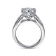 Gabriel & Co. ER14966R8W44JJ 14K White Gold Wide Band Round Diamond Engagement Ring