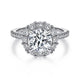Gabriel & Co. ER14968R8W44JJ 14K White Gold Round Halo Diamond Engagement Ring
