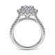 Gabriel & Co. ER14968R8W44JJ 14K White Gold Round Halo Diamond Engagement Ring