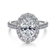 Gabriel & Co. ER14971O8W83JJ 18K White Gold Oval Halo Diamond Engagement Ring