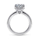 Gabriel & Co. ER14987R8W44JJ 14K White Gold Round Diamond Engagement Ring
