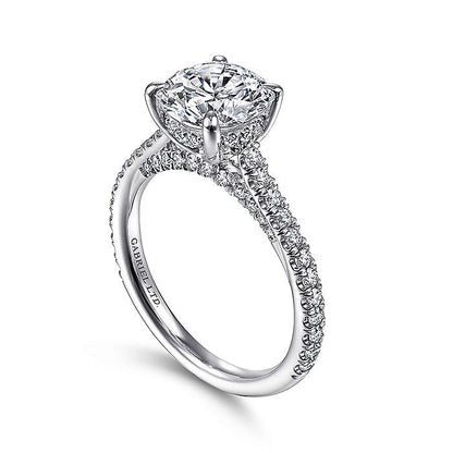 Gabriel & Co. ER14996R8W83JJ 18K White Gold Round Diamond Engagement Ring